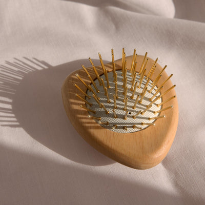 Gua Sha Hair & Scalp Brush: Love Heart Wooden Edition