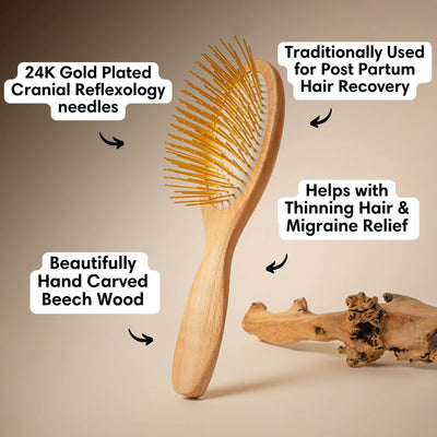 Gua Sha Hair & Scalp Brush: Premium Wooden Edition