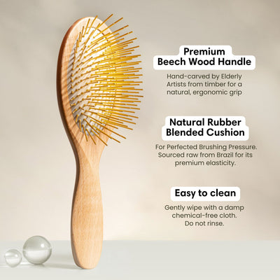 Gua Sha Hair & Scalp Brush: Premium Wooden Edition